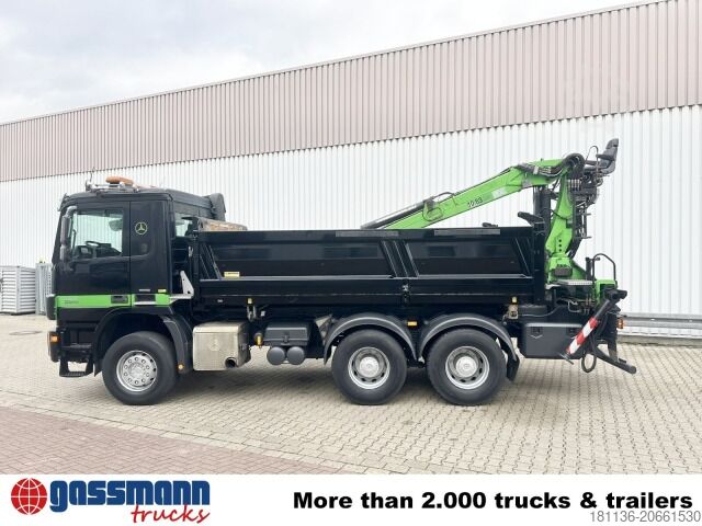 Tipper truck Mercedes-Benz Actros 3341 K 6x4, Bormatik links, Heckkran Penz