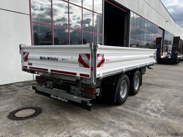 Three-way tipper trailer Müller Mitteltal TA-2  14,4 t Tandemkipper- Tieflader Breitbereifung NEUWERTIG