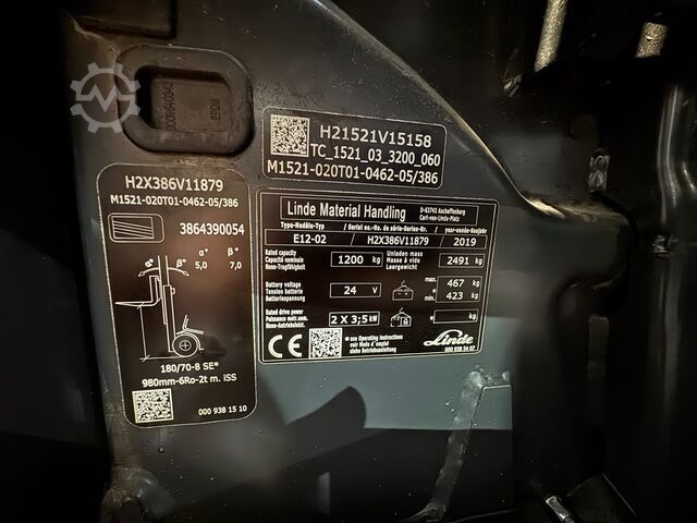 Electric - 3 wheels Linde E12-386-02 + Ladegerät 3550 --EK