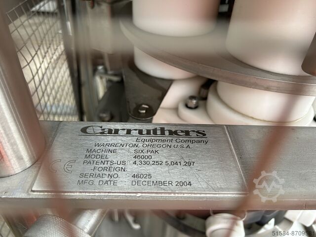 Six station volumetric filler Carruthers Six-pak 46000