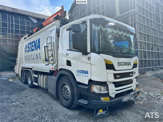 Garbage truck Scania P410 Compactor truck w/ Crane.