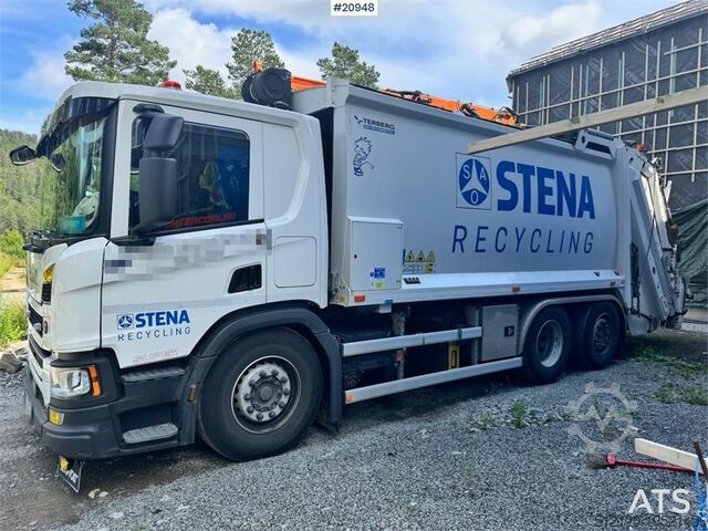 Garbage truck Scania P410 Compactor truck w/ Crane.