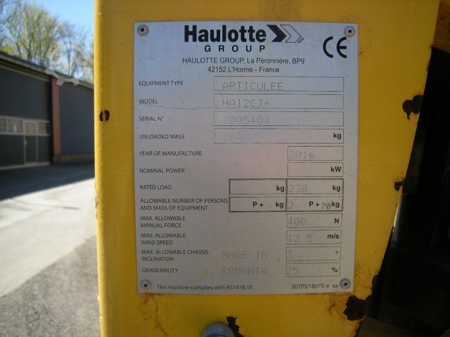 Work platform HAULOTTE HA12CJ+ , AH 12m, Korbarm drehbar