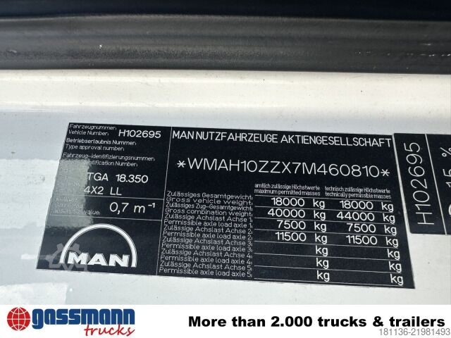 Swap body truck MAN TGA 18.350 4x2 LL, Fahrschulausstattung