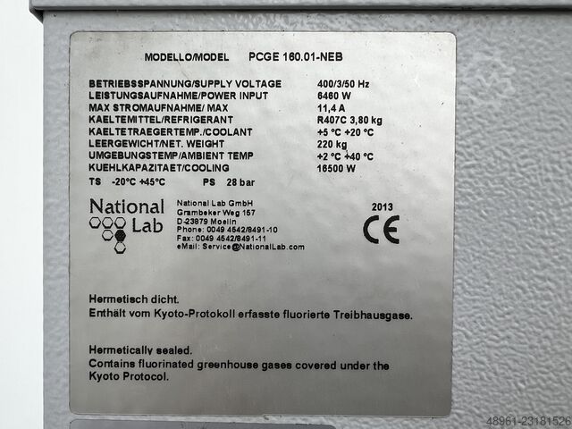 Kühlmaschine, Chiller National Lab GmbH 