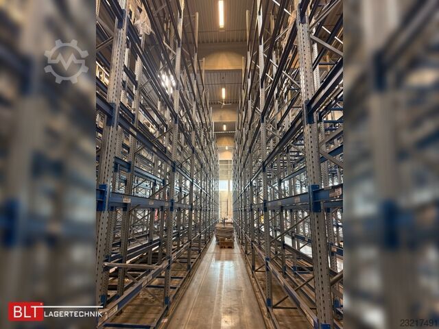 Heavy-duty rack, industrial shelving, high-bay rack SSI Schäfer PR600 – 14,10 lfm, Höhe 4,9m Boden + 2 Ebenen | Fachlast bis 3500 kg
