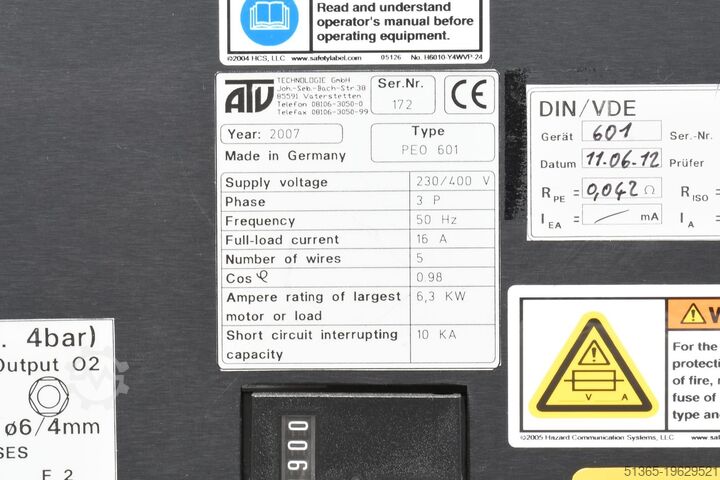 Tisch-Quarzrohr-Ofen ATV Techologie GmbH PEO 601