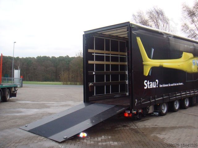 Low loader semitrailer Wiese Gabelstaplertransporter Mega mit Rampen