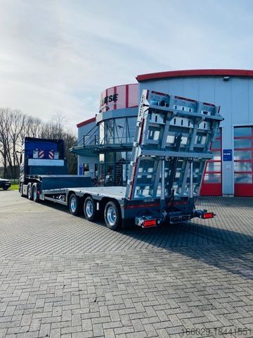 Low loader semitrailer Gabelstapler/Arbeitsbühnentransporter Klapprampe