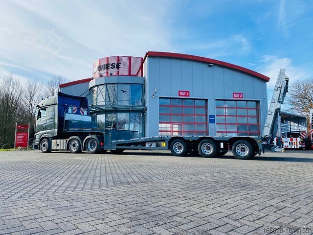 Low loader semitrailer Gabelstapler/Arbeitsbühnentransporter Klapprampe