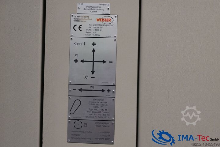 CNC Drehmaschine J.G. WEISSER SÖHNE GmbH & Co. KG UNIVERTOR AS90/650RT