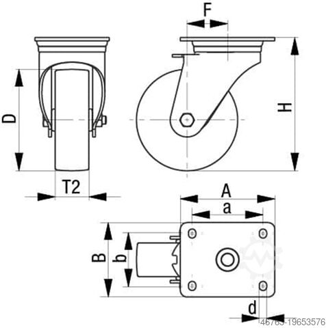 Swivel castors Blickle LH-ALBS 160K-FS