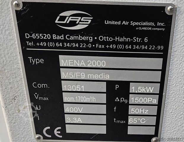 Absaugung Schweissrauchabsaugung United Air Specialists Mena 2000