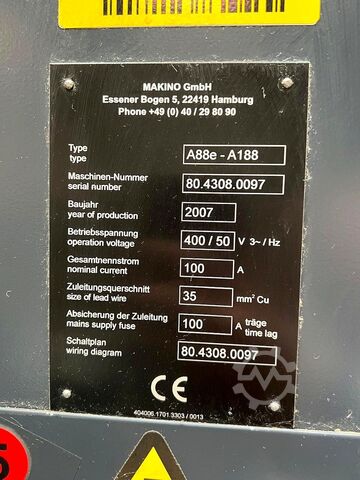 Horizontal machining center MAKINO A88e - A188