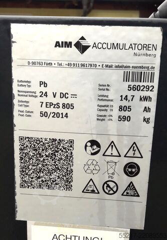 Battery 24 Volt type 7EPzS 805  
