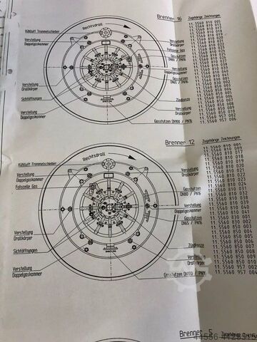 Posten Kombinierte Duobrenner, Gas u. Öl Steinmüller 1: G-18-K 1120/800, 2: DAG-18-K 1120/800