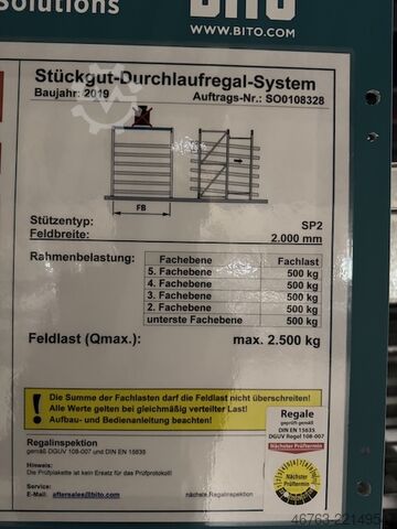 Flow rack Bito Stückgut-Durchlaufregal