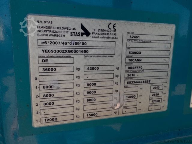 Walking floor semitrailer STAS S 300 ZX Walkingfloor Schubboden 2 x Vorhanden