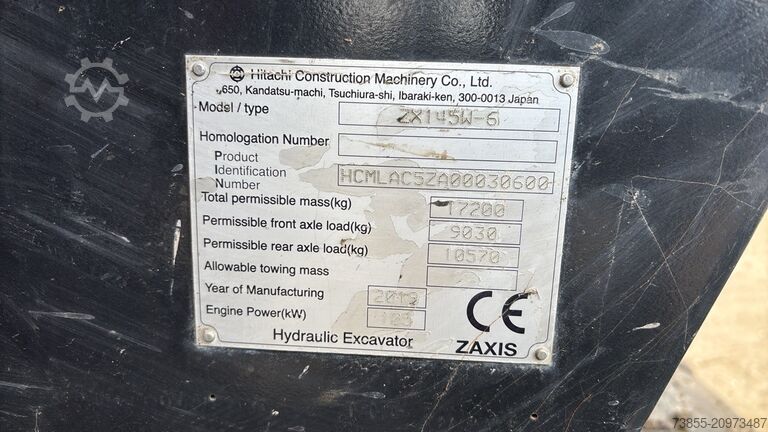 Mobilbagger Hitachi ZX145W-6