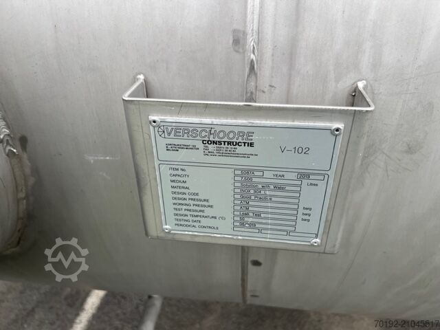 7500 Liter horizontaler Lagertank aus V2A  S16532