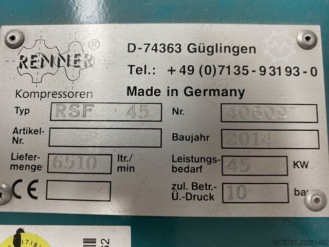Schraubenkompressor Renner Kommpressoren RSF 85