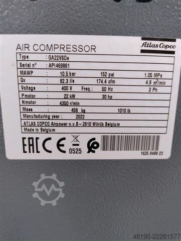 Schraubenkompressor Atlas Copco GA22VSD