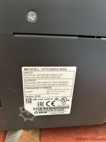 Frequenzumrichter delta 45 Kw frequentieregelaar