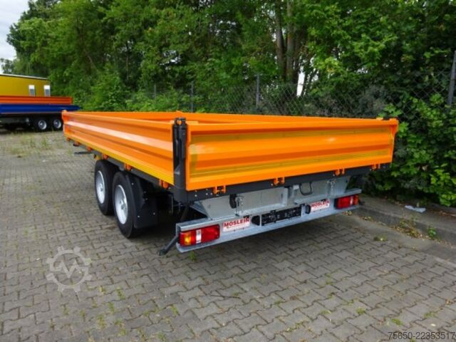 Tipper trailer Möslein TTD11 Orange  neuer Tandem 3- Seitenkipper Tieflader-- Neufahrzeug --