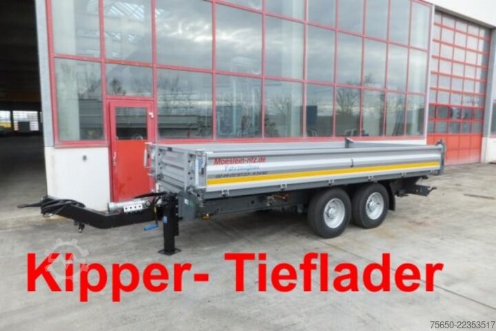 Tipper trailer Möslein TTD11 Orange  neuer Tandem 3- Seitenkipper Tieflader-- Neufahrzeug --