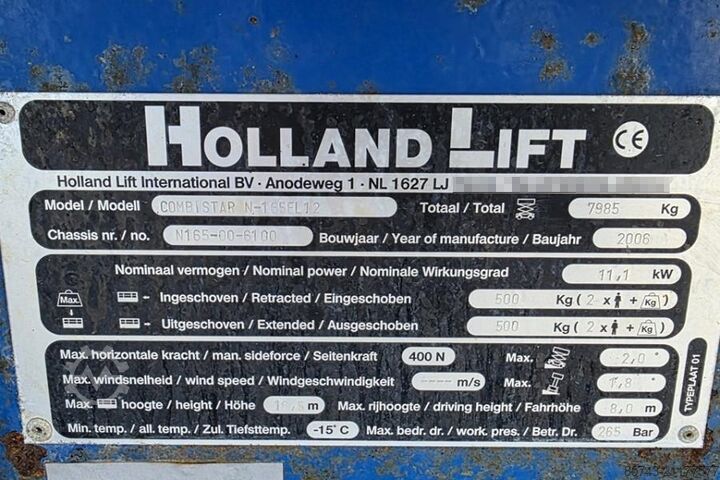 Scissor lift Holland Lift Combistar N-165EL12 Electric, 18.5m Working Height