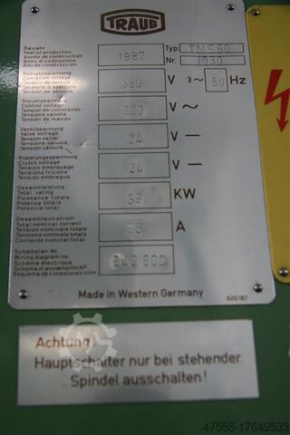 CNC Lathe TRAUB TNS 60