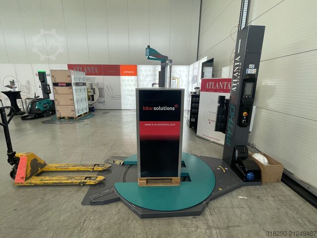 Palettenwickler Drehteller Stretchen ATLANTA mit. Autom. Folienanlegen MYTHO S - NEU Arya - Mast 2400 mm - 200%