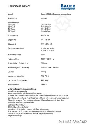  Sägemaschinenfabrik Bauer GmbH S 320 DG