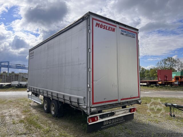 Open trailer with tarp Möslein TPF 11-D Schwebheim  Tandem- Planenanhänger Durchladen