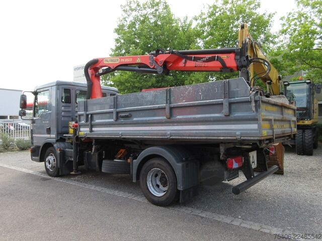 Three-sided tipper truck man TGL 12.220 4x2 BB,Palfinger PK8501,Schrottspinne