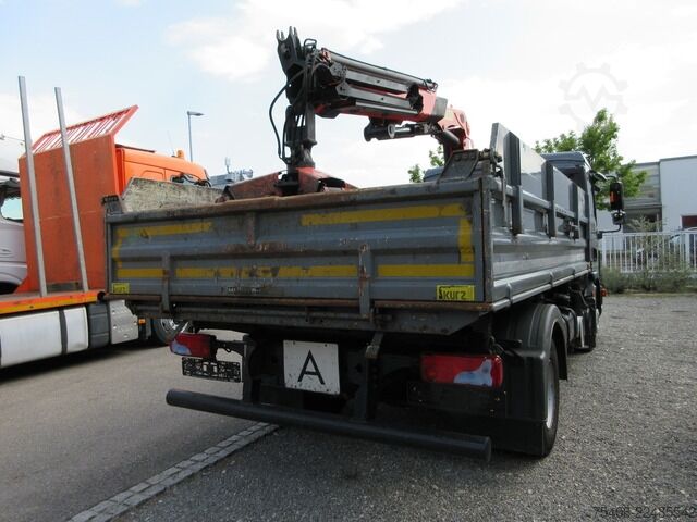 Three-sided tipper truck man TGL 12.220 4x2 BB,Palfinger PK8501,Schrottspinne