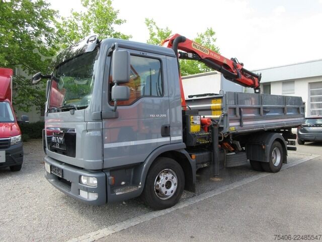 Tipper truck man TGL 12.220 4x2 BB,Palfinger PK8501,Schrottspinne