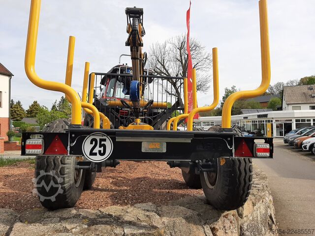 Log trailer Uniforest Rückehänger Uniforst 6.34 mit Kran
