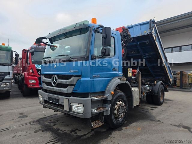 Three-sided tipper truck MERCEDES-BENZ Axor 1829 / 13m Palfinger Kran FUNK / Meiller