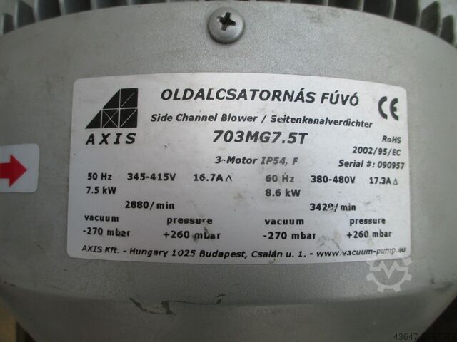Side channel blower #4511 AXIS 703MG7.5T