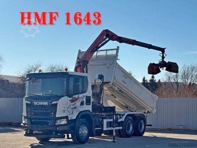Truck mounted crane SCANIA G 410 Kipper 4,90m * HMF 1643 + FUNK *6x4