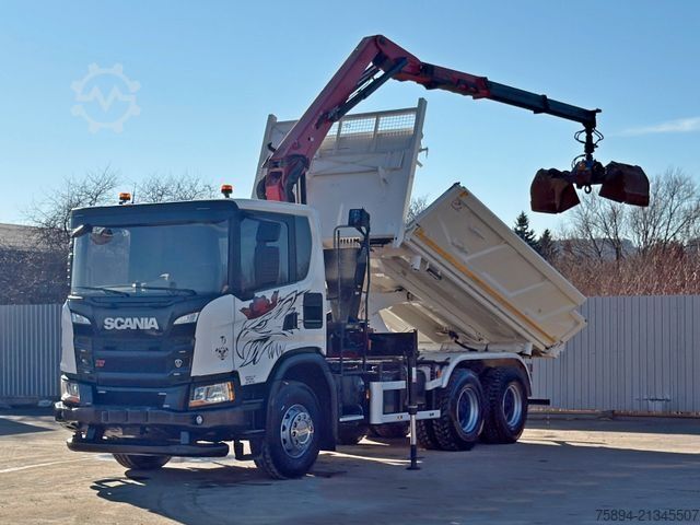 Truck mounted crane SCANIA G 410 Kipper 4,90m * HMF 1643 + FUNK *6x4
