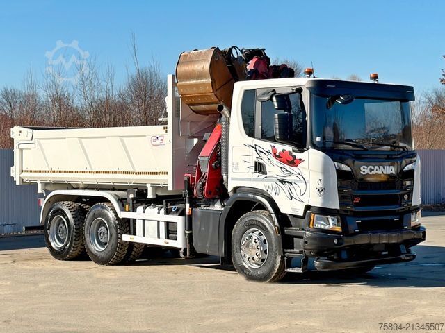 Truck mounted crane SCANIA G 410 Kipper 4,90m * HMF 1643 + FUNK *6x4