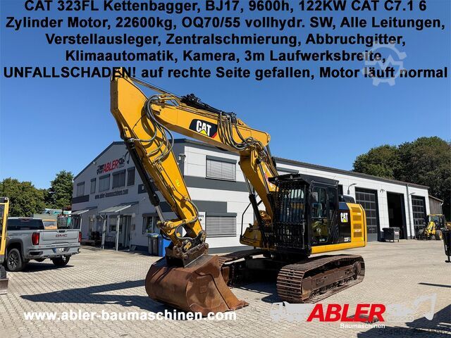 Chain excavator Caterpillar 323FL Kettenbagger OQ70/75 vollhydr.