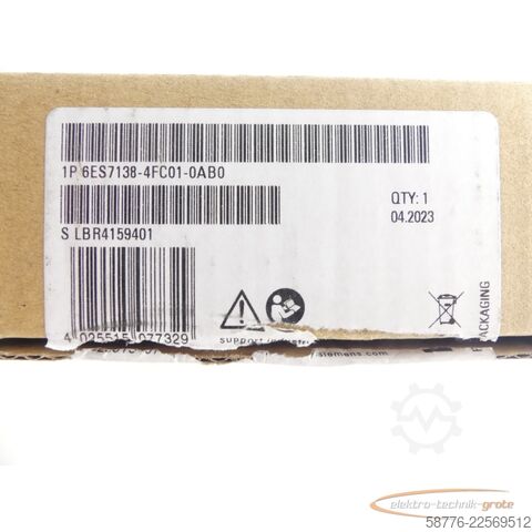 Component Siemens Simatic 6ES7138-4FC01-0AB0 PROFIsafe SN: C-ANTU9001 E-Stand: 2 -neu -