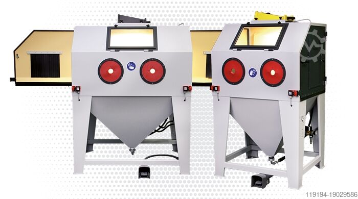 Injector sandblasting cabinets for professionals SAPI Sandstrahlkabinen Injektor-Sandstrahlkabinen