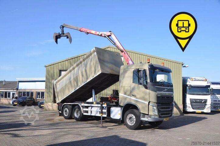 Tipper with crane Volvo FH 460 6x2 KIPPER + HMF Z-KRAAN