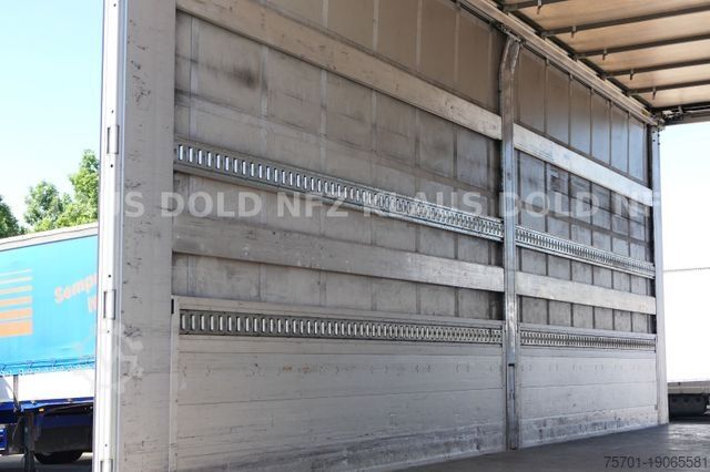 Open trailer with tarp Lanz + Marti EU 18 Durchladesystem Bordwände