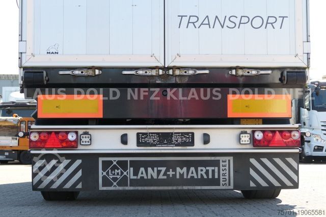 Open trailer with tarp Lanz + Marti EU 18 Durchladesystem Bordwände