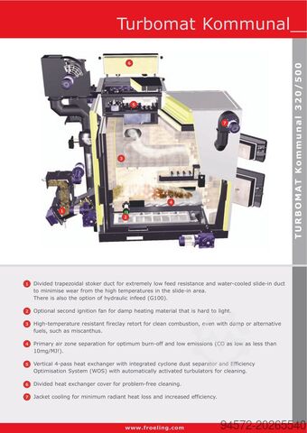 Woodchip boiler Fröling Turbomat 500 wood-chip biomass boiler (2009)